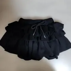 フリルティアードミニスカート黒/インナーパンツ付き
