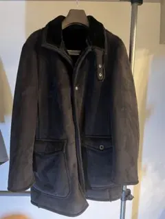 極暖 エンポリオアルマーニ 裏ボアムートンコート 48 ブラック ビンテージ加工