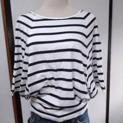 INEDボーダー柄 ドルマンスリーブ 半袖Tシャツのサムネイル