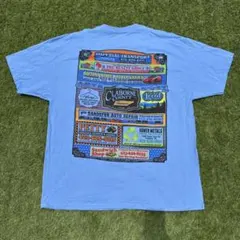 Hanes 両面 プリントTシャツ ライトブルー XLサイズ 企業Tee USAのサムネイル