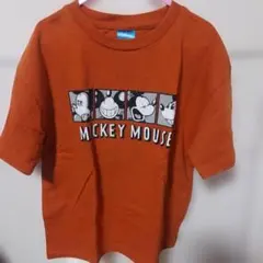 ミッキー　Tシャツ　120cm　オレンジ系