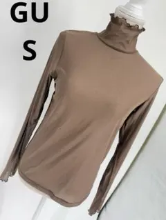 GUジーユー❣️S❣️ブラウン タートルネック 長袖 Tシャツ