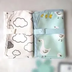 ✧︎おむつ替えマット雲柄 ・アヒル柄 2点セット✧︎45×70cm✧︎