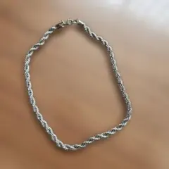 メンズ ロープチェーン ネックレス シルバーカラー