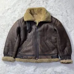 【90s】vintage B-3 リアルムートン フライトジャケット M 短丈