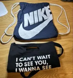 NIKE バッグ ネイビー（チャック不良）おまけ付き