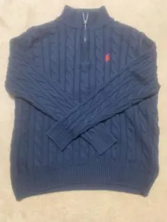 エ*ん様 ラルフローレンネイビー ケーブルニット ハーフジップ