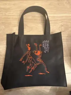 anna sui✮黒トートバッグ ダンス刺繍のサムネイル