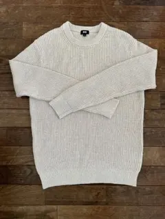 ユニクロ　ベージュ ニット セーター リブ編み