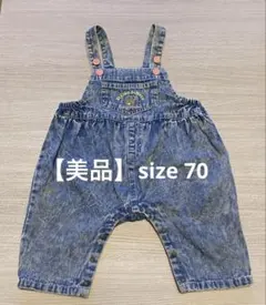 Birthday デニムオーバーオールロンパース70