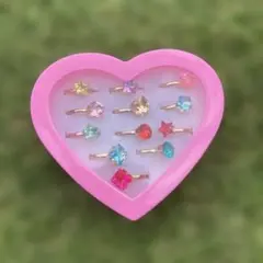 【送料無料・匿名便】ハートリング♡指輪♡クリスマスプレゼント女の子星ダイヤ宝石風