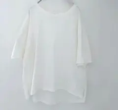 ZARA オーバーサイズTシャツ 白 L 半袖 スリット