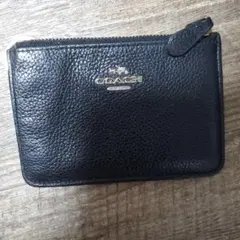 COACH ブラック レザー コインケース