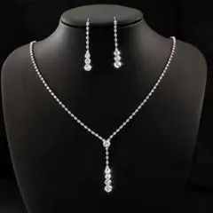 2点セット ブライダルアクセサリー ウエディング パーティ ストーン キラキラ