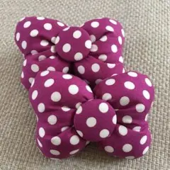 コメントで二個450円！ミニーちゃん型♡ショッキングパープルドットのリボンゴム♡