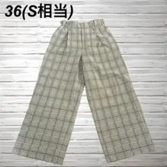 ROPÉ PICNIC チェック柄ワイドパンツ 36 S相当 きれいめ 秋冬