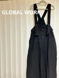 GLOBAL WORK グローバルワーク　ブラック サロペット オーバーオール