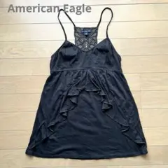 American Eagle ブラックキャミソール Sレース　フリルのサムネイル