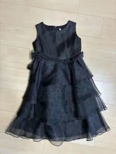 黒 ティアードドレス 100%ポリエステルのサムネイル
