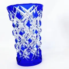 SAINT LOUIS 元箱付き オールド サンルイ クリスタル花瓶 ブルー