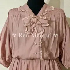 Laura Ashley ベビーピンクのパフスリーブドレス - メルカリ