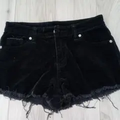 レディース　ブラックデニムショートパンツ Mサイズ