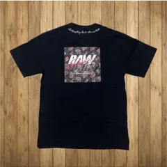 ペイズリーバンダナ柄半袖Tシャツ ペイズリーロゴ ブラック XL