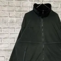 コロンビア　フリースジャケットグレーM ロゴ刺繍アウトドア0203