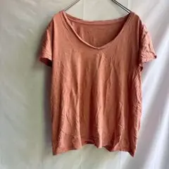 オールドネイビー VネックTシャツ 半袖 無地 M 綿 コットン テラコッタのサムネイル