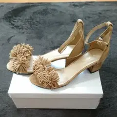 お値下げ☆未使用スェードフリンジサンダル Ｌサイズ