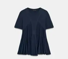 【新品タグ付き】ZARA ザラ フリルトリム コントラスト Tシャツ S