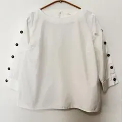 ★値下げ★Techichiショルダーボタン　ブラウス　シャツ　ホワイト　白のサムネイル