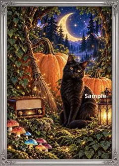 黒猫と三日月の魔法の森 ハロウィン