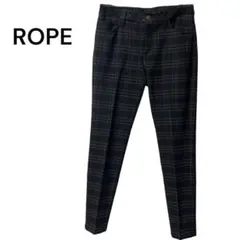 ロペ　ズボン　パンツ　S 　黒茶　チェック