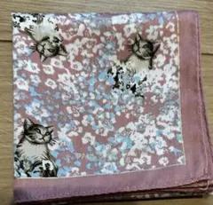 PAUL &JOE sister 猫と花柄ハンカチ ピンク系