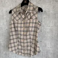 BURBERRY バーバリー ブルーレーベル ノースリーブシャツ ブラウス 38 