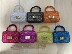 ミニバッグ　韓国バッグ エナメル素材キルティングデザイン　7色セット