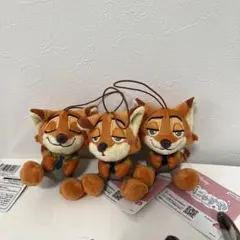 むにゃすやマスコット　ズートピア　ニック　３点　コンプリートセット