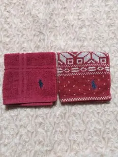 Ralph Lauren 赤いタオルハンカチ 2枚セット
