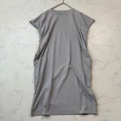中川政七商店 強撚綿のTシャツワンピース グレー 綿100% 日本製 美品のサムネイル