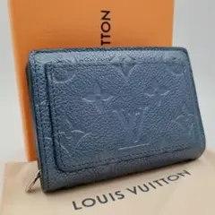 ルイヴィトン アンプラント ポルトフォイユ クレア メタリックブルー 財布