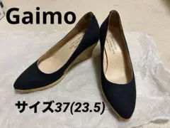 37 Gaimo ガイモ　ウェッジソール パンプス 黒　ブラックのサムネイル