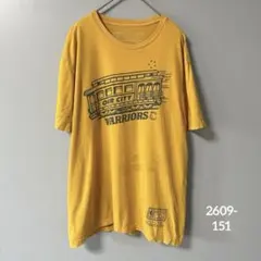 ミッチェルアンドネス 半袖Ｔシャツ クルーネック プリント Ｌ 黄 綿 デイリー