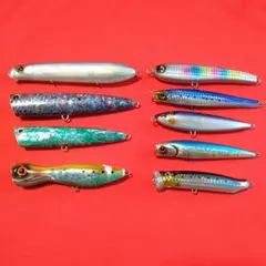 ヒラマサ ブリ 青物 トップウォータースターター 8点セット ヒラマサ ブリ 青物 トップウォータースターター 8点セット+2おまけ