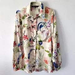 zara　花柄 長袖シャツ Mサイズ