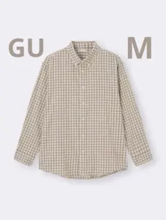 GU コットンチェックシャツ ベージュのサムネイル