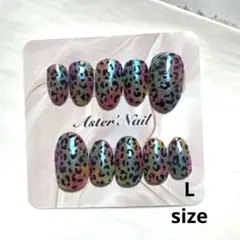 個性派　ヒョウ柄　ネイルチップ