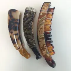 ヘアーアクセサリーバナナクリップ　3点