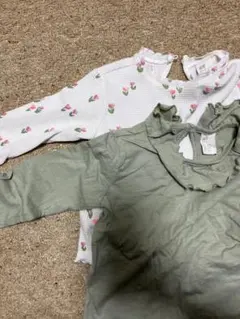 H&M フリル付き長袖シャツ2枚セット