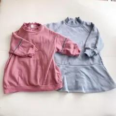 裏起毛　保育園着　女の子　おまとめ　ワンピース ピンク80 90 アプレレクール